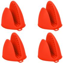 Kit 4 Luva de Silicone para cozinha Bico de Pato térmica proteção queimaduras forno e fogão Kit 4 Luva de Silicone para cozinha Bico de Pato térmica proteção queimaduras forno e fogão