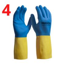 Kit 4 Luva Segurança Bicolor Slim Neoprene Químicos Fortes