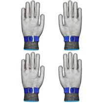 Kit 4 Luvas De Açougueiro Anti Corte Malha De Aço Inox Fios Kit 4 Luvas De Açougueiro Anti Corte Malha De Aço Inox Fios