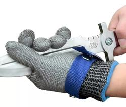 Kit 4 Luvas M açougueiro malha aço proteção segurança