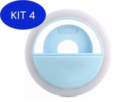 Kit 4 Luz Selfie Ring Light Clipe Anel Led Flash Celular Uni Xj-01