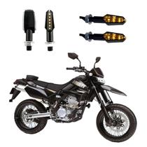 KIT 4 Luz Seta Esportiva Pisca de Led Modelo P29 Para Moto D TRACKER X250 Ano 2004 2005 2006 2007 2008 2009