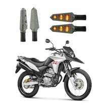 KIT 4 Luz Seta Esportiva Pisca Led de Carbono Modelo P03 Moto Honda XRE 300 ABS 2016 2017 2018 2019 2020 2021