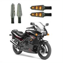 KIT 4 Luz Seta Esportiva Pisca Led de Carbono Modelo P03 Moto NINJA 500R 2010 2011 2012 2013 2014 2015