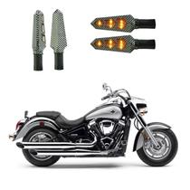 KIT 4 Luz Seta Esportiva Pisca Led de Carbono Modelo P03 Moto VULCAN 2000 Ano 2004 2005 2006 2007 2008 2009