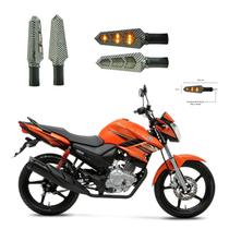 KIT 4 Luz Seta Esportiva Pisca Led de Carbono Modelo P03 para Moto FAZER 150 Ano 2016 2017 2018201920202021