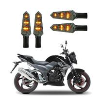 KIT 4 Luz Seta Esportiva Universal Pisca Led de Carbono Modelo P03C Moto DAFRA NEXT 300 2018 2019 2020