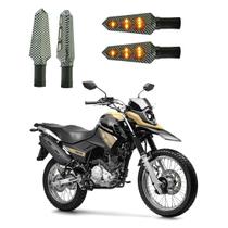 KIT 4 Luz Seta Esportiva Universal Pisca Led de Carbono Modelo P03C Moto XTZ 150 CROSSER 2010 2011 2012 2013 2014 2015