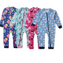 Kit 4 Macacão Bebê Menina INVERNO Algodão Suedine Atacado