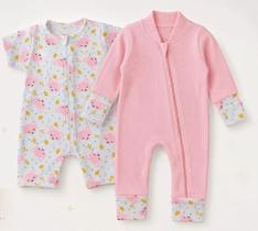 Kit 4 Macacões Bebê: 2 Longos + 2 Curtos Premium Cor:MeninasTamanho:P Kit 4 Macacões Bebê: 2 Longos + 2 Curtos Premium Cor:MeninasTamanho:P