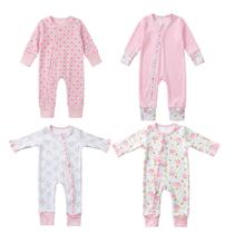 Kit 4 Macacões Longo com Babado Bebê Meninas Premium Cor:Meninas BabadoTamanho:P