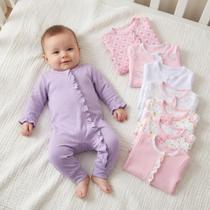 Kit 4 Macacões Longo com Babado Bebê Meninas Premium