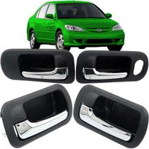 Kit 4 Maçaneta Puxador Interno Civic 2001 2002 2003 2004 05