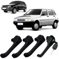 Kit 4 Maçanetas Externa c/chave Fiat Uno Mille 1995-2013