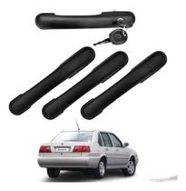 Kit 4 Maçanetas Externas Preto Compatível Santana G2 98 A 06 4 Portas