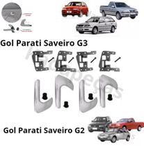 Kit 4 Maçanetas Interna Gatilho Gol Parati G3 1999 A 2005 Com Suporte e Pino