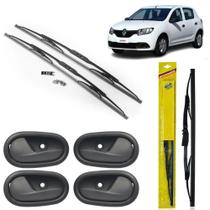 Kit 4 Maçanetas Internas E Palheta Diant E Tras Sandero 13 - UN / 6