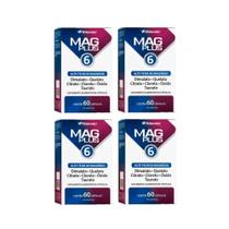 Kit 4 Mag Plus 6 Alto Teor De Magnésio 60 Cápsulas Herbamed