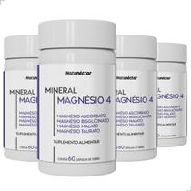 Kit 4 Magnésio 4 Quelato Malato Taurato Ascorbato 240 Cápsulas concentrado vitaminas minerais puro Kit 4 Magnésio 4 Quelato Malato Taurato Ascorbato 240 Cápsulas concentrado vitaminas minerais puro