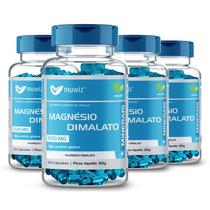 Kit 4 magnésio dimalato 60 caps de 500 mg muwiz
