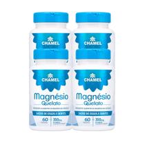 Kit 4 Magnésio Quelato Chamel 350mg 60 Cápsulas Suplemento Kit 4 Magnésio Quelato Chamel 350mg 60 Cápsulas Suplemento