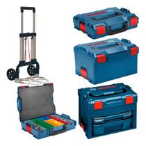 Kit 4 Maletas L-boxx + Carro De Transporte Aluminio Bosch Azul