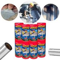 kit 4 Manta asfaltica adesiva aluminizada Impermeabilizante Para Telhados, lajes, chapas 60cm X 10m
