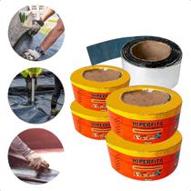 Kit 4 Manta Asfáltica Fita Telhado Autoadesiva 5 cm X 10m