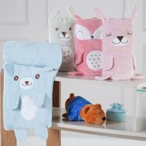 Kit 4 Manta Baby Funny Com Aplique 1,00m x 75cm - Bene Casa