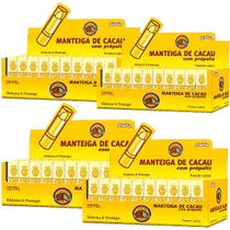 Kit 4 Manteiga De Cacau Bastão Display Com Própolis Protetor Labial ZiinZiin Hidratante 200 Unidades