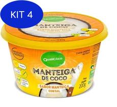 Kit 4 Manteiga de Coco Sabor Manteiga com sal 200gr