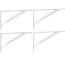 Kit 4 Mão Francesa Branca Leve De 25 Cm Para Paredes Suporte