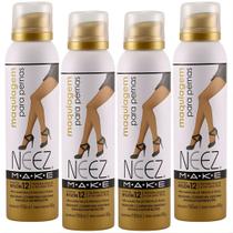 Kit 4 Maquiagem Para Pernas Spray Neez Profissional Esconde Estrias Celulites Morena Clara 150ml Kit 4 Maquiagem Para Pernas Spray Neez Profissional Esconde Estrias Celulites Morena Clara 150ml