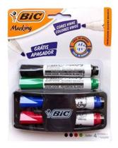 Kit 4 Marcadores de Quadro Branco BIC Marking + 1 Apagador