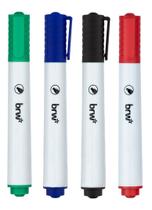 Kit 4 Marcadores Quadro Branco VERDE AZUL PRETO VERMELHO - BRW