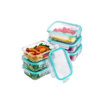 Kit 4 Marmitas de Vidro 640ML Resistente a Calor com Travas na Tampa