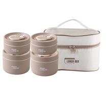 Kit 4 Marmitas Redonda Viagem + Bolsa Térmica Qualidade