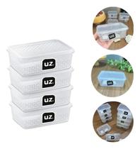 Kit 4 Marmitas Reutilizável 250ml Micro-ondas Freezer Pote Pequeno Transparente