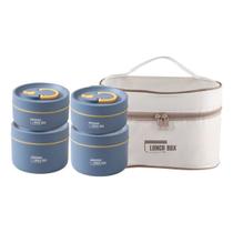 Kit 4 Marmitas Térmica Redonda + Bolsa Térmica 420ML 620ML - GlobaCompras