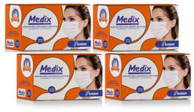 Kit 4 Máscara Descartável Tripla Camada 50un Branca - Medix