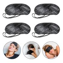 Kit 4 Máscara Dormir Tapa Olhos Cetim Blackout Viagem Soneca Sono Descanso Relaxar Anti Claridade Conforto Escuro