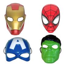 Kit 4 Máscaras Heróis Marvel Homem-Aranha, Homem de Ferro, Hulk e Capitão América