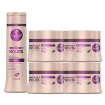 Kit 4 Máscaras Matiza+ Loiro Haskell + Shampoo Roxo