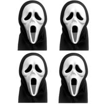 Kit 4 Mascaras Pânico c/ Capuz para Festa Dia Bruxas Halloween