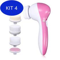 Kit 4 Massageador Derma Spa Esfoliação E Limpeza Facial