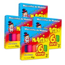 Kit 4 Massinha De Modelar 6 Cores Magix 90g Multicolor Kit 4 Massinha De Modelar 6 Cores Magix 90g Multicolor