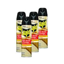 Kit 4 Mata Baratas e Formigas Raid Aerossol Tripla Ação 285ml