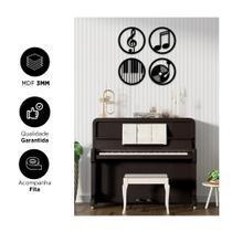 Kit 4 MDF Quadros Notas Musicais Vazado Decorativo Kit 4 MDF Quadros Notas Musicais Vazado Decorativo