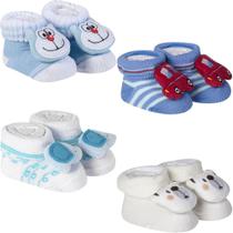 Kit 4 Meias Pantufa Bebê Recém Nascido Menino