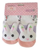Kit 4 Meias Pantufas Infantil Bebe E Rn Menino(a) Chocalho